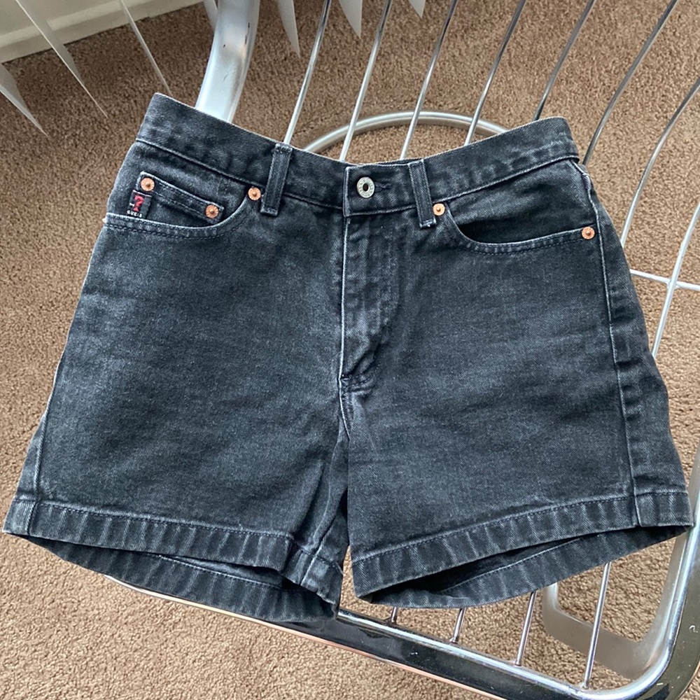 Vintage 90s Guess Black Denim Jean Shorts -sz 27